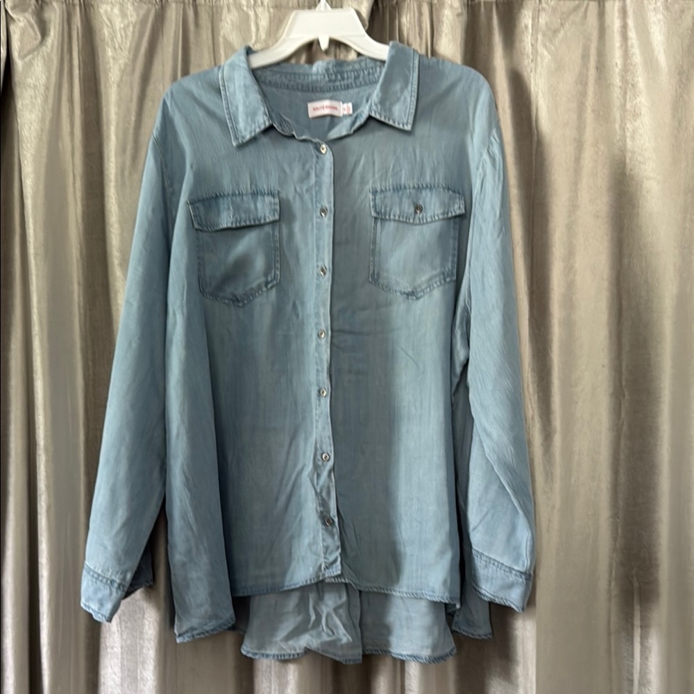 Women's Blue Button Down Shirt